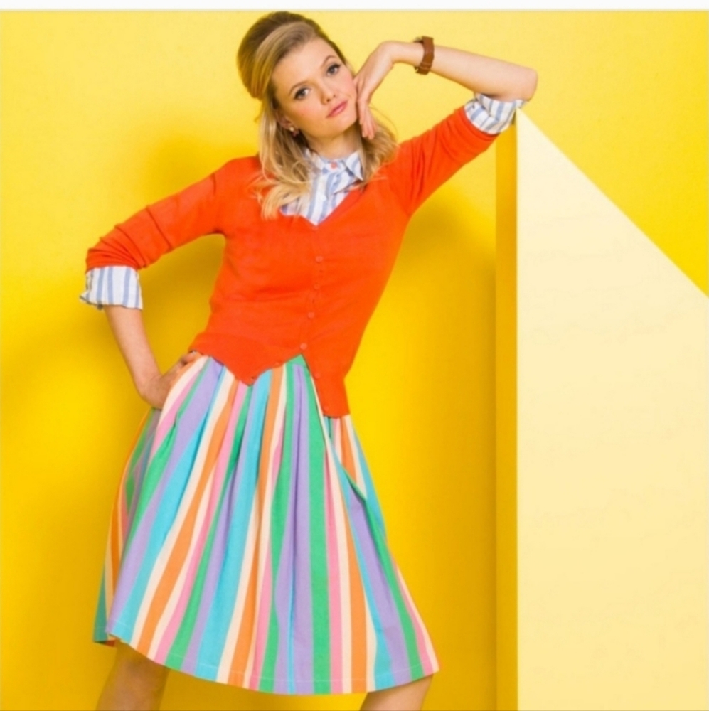 Modcloth rainbow pleated skirt